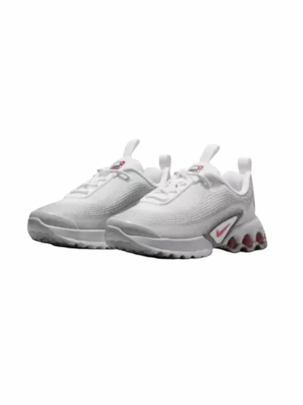 Nike Kids White & Gray Sneakers with Red Accents